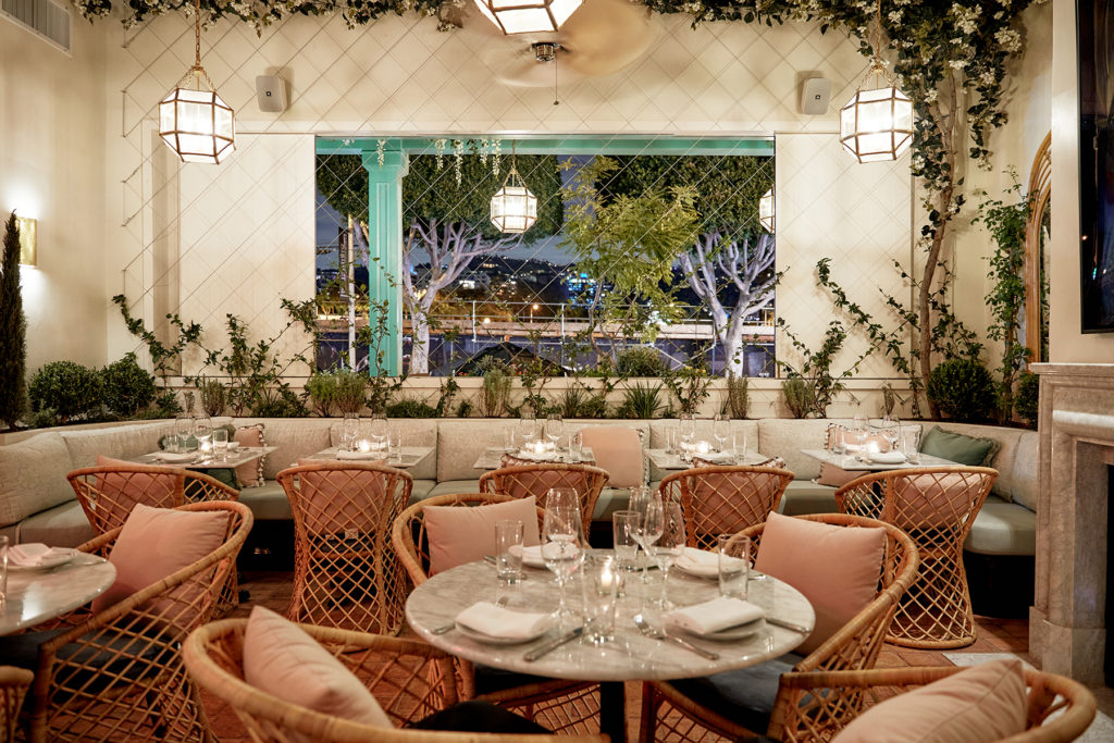 Interior of Olivetta restaurant in West Hollywood, California