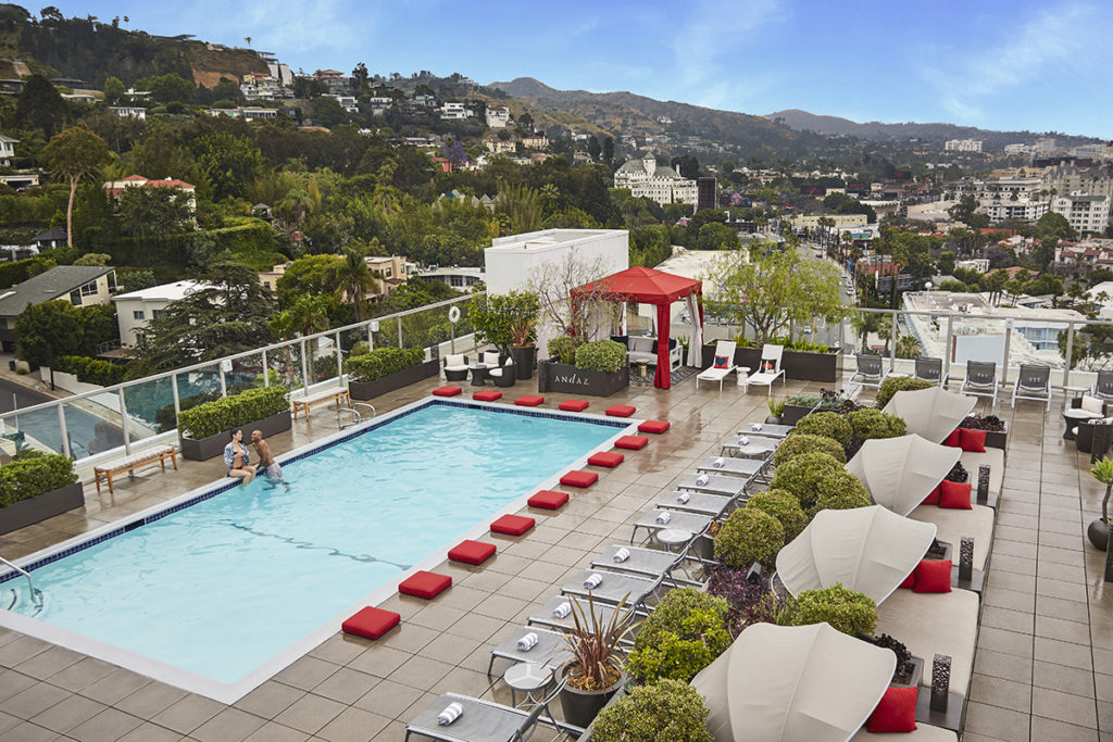 Pool deck at the Andaz West Hollywood Hotel